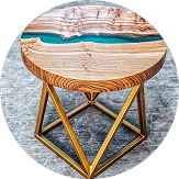 Small Coffee Resin Table.