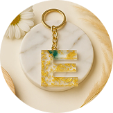 Initial Name Resin Keychain