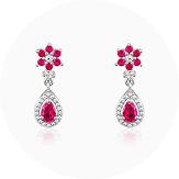 GIVA Pink Flower Drop Earring